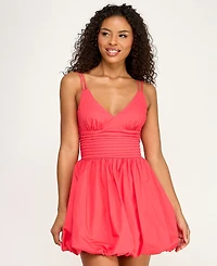 Seni & Cade Women's V-Neck Poplin Bubble Dress