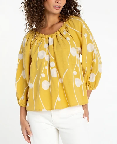 Liverpool Los Angeles Petite Boat Neck Blouse