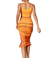 Cupshe Women's Flicker Chevron Cover-Up Maxi Beach Dress