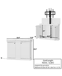 Homsee 50" Automatic Lifting Tv Stand with Remote Control and Safety Limiter