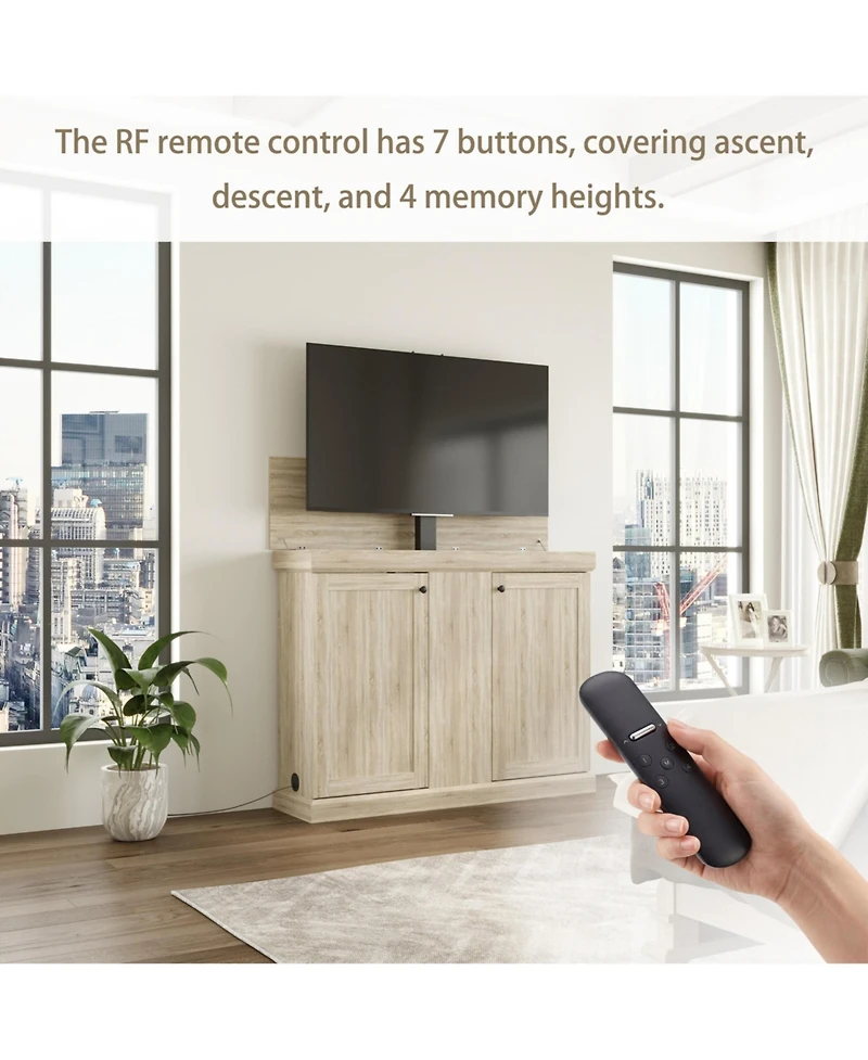 Homsee 50" Automatic Lifting Tv Stand with Remote Control and Safety Limiter