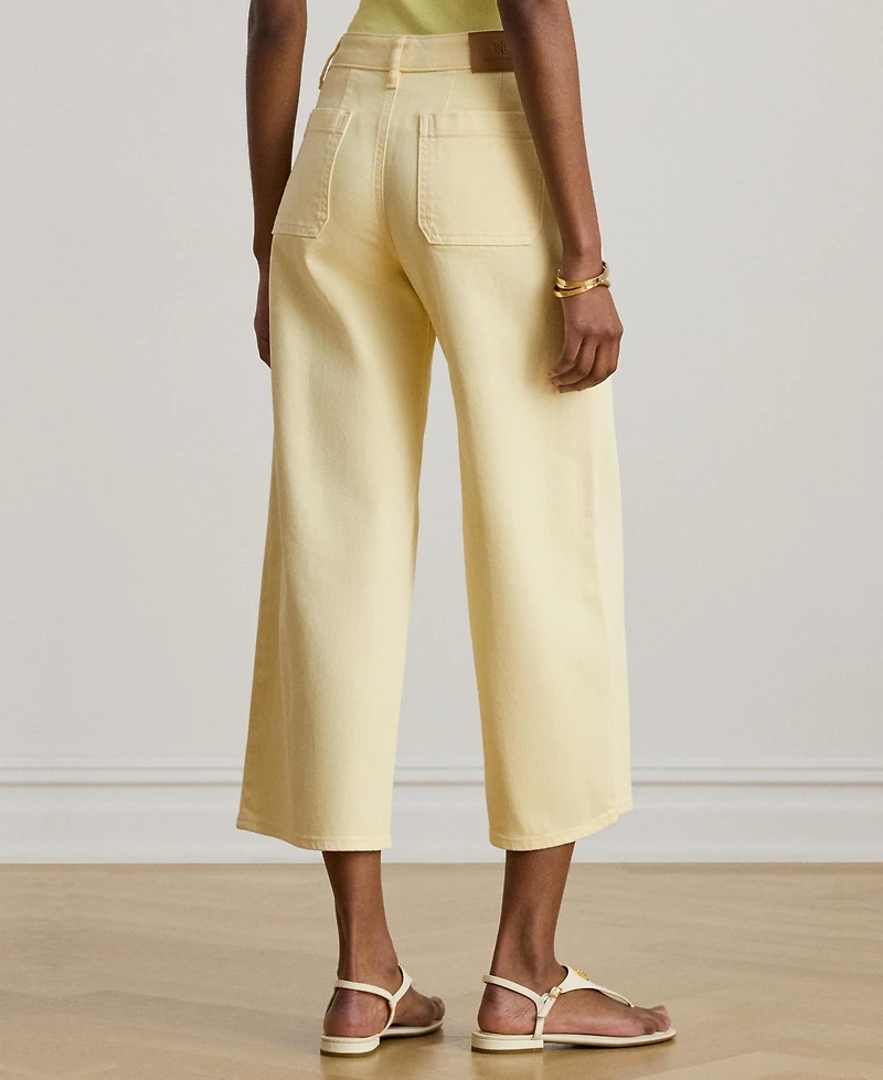 Lauren Ralph Women's High-Rise Wide Leg Cropped Jeans