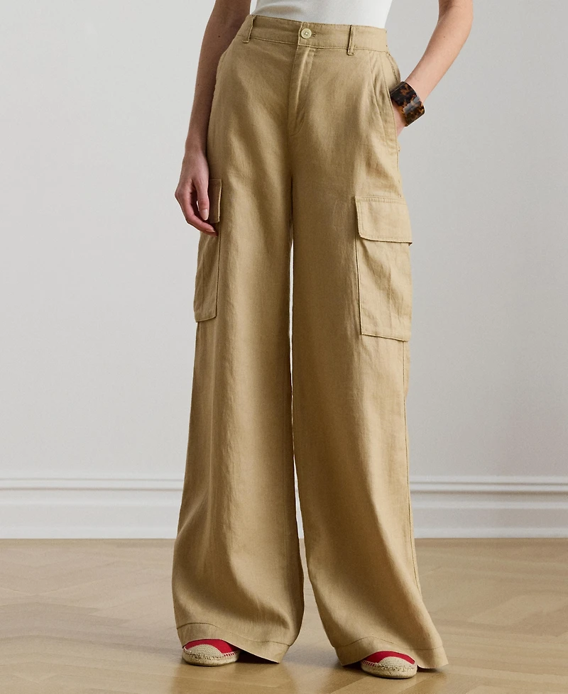 Lauren Ralph Women's High Rise Wide Leg Cargo Pants