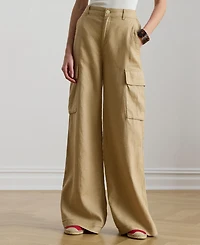 Lauren Ralph Women's High Rise Wide Leg Cargo Pants