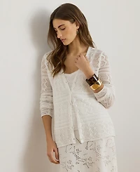 Lauren Ralph Women's Long-Sleeve V-Neck Cardigan