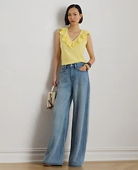 Lauren Ralph Women's Sleeveless V-Neck Top