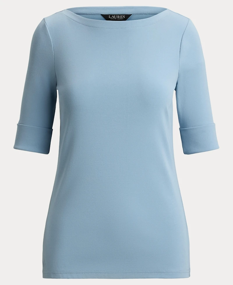 Lauren Ralph Stretch Cotton Boatneck T-Shirt