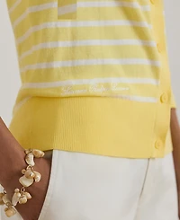 Lauren Ralph Women's Striped V-Neck Cardigan