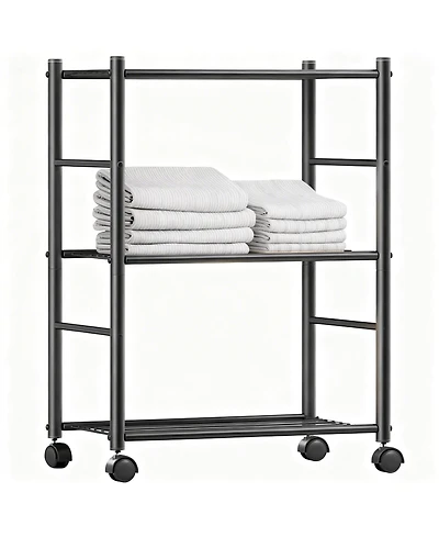 Yigii 3 Tier Metal Shelving Unit with Wheels