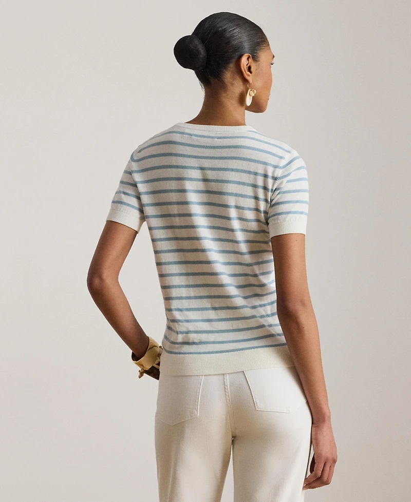 Lauren Ralph Women's Short-Sleeve Ribbed Sweater