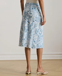 Lauren Ralph Women's Paisley A-Line Midi Skirt