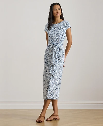 Lauren Ralph Women's Floral Boat Neck Dress
