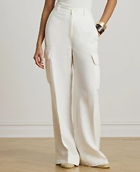 Lauren Ralph Women's High Rise Wide Leg Cargo Pants