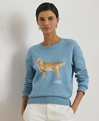 Lauren Ralph Lauren Womens Cotton Dog Sweater