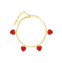 Chanteur Girls 18K Yellow Gold Plated Heart Charm Bracelet