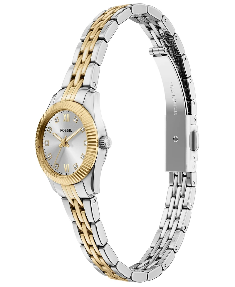 Fossil Women's Scarlette Mini Three-Hand Two-Tone Stainless Steel Watch, 20mm