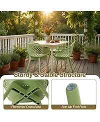 Aoodor Modern Dining Chairs Set of 4, Weather-Resistant Plastic Cafe Chairs with Ergonomic Back and Non-Slip Pad, Suitable for Patio, Restaurant