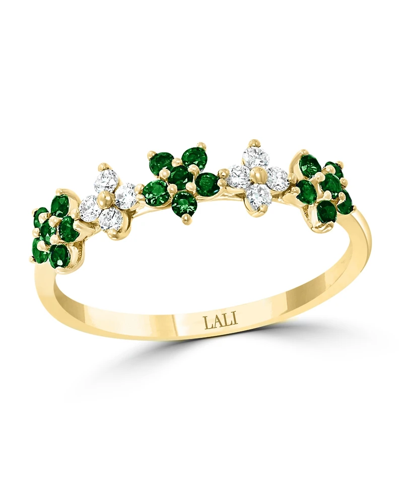 Lali Jewels Ruby (3/8 ct. t.w.) & Diamond (1/6 Five Flower Ring 14k Gold (Also White Gold)