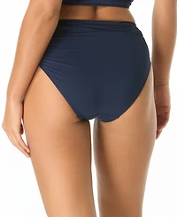Carmen Marc Valvo Women's Shirred-Waist Bikini Bottoms