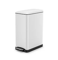 Home Zone Living 13 Gallon Dual Compartment Stainless Steel Kitchen Trash Can with Step Pedal and Soft Close Lid
