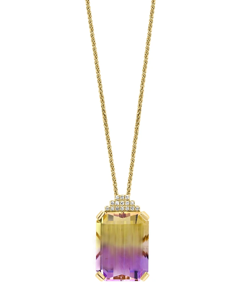 Ametrine (13-5/8 ct. t.w.) & Diamond (1/20 ct. t.w.) 18" Pendant Necklace in 14k Gold