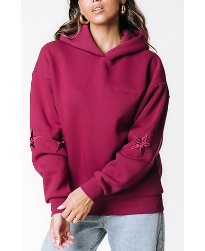 Colourful Rebel Women's Colorful Stars Embro Clean Hoodie Sweatshirts