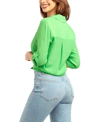 Bcx Women's Textured Button-Front Top