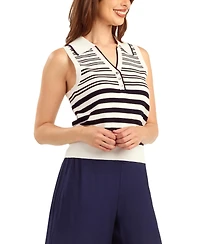 Bcx Women's Halter Polo Sleeveless Sweater