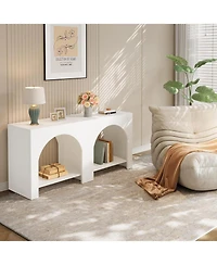 Tribesigns Side Table Set of 2, with Wooden Base, for living room bedroom