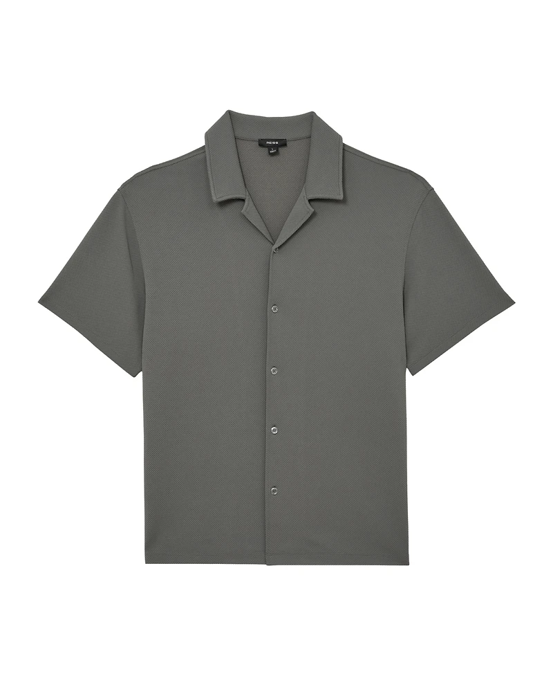 Reiss Men's Textured Cuban-Collar Shirt