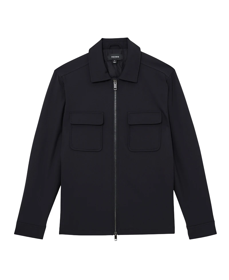 Reiss Men's Technical Quilted Zip-Front Overshirt