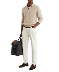 Reiss Men's Wool-Blend Half-Button Polo Jumper Sweater