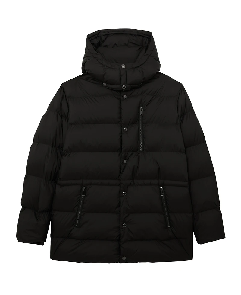 Reiss Men's Detachable-Hood Quilted Puffer Coat