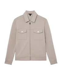 Reiss Men's Premium Interlock Zip-Through Overshirt