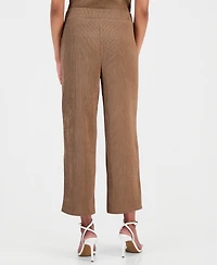 Anne Klein Women's Crinkle-Knit Pull-On Wide-Leg Pants
