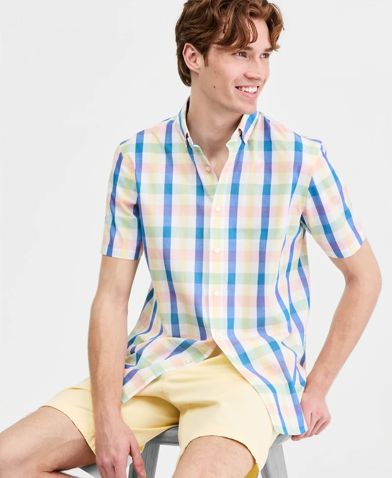 Club Room Men's Brookdale Plaid Short-Sleeve Shirt, Macy's Exclusive - Yd