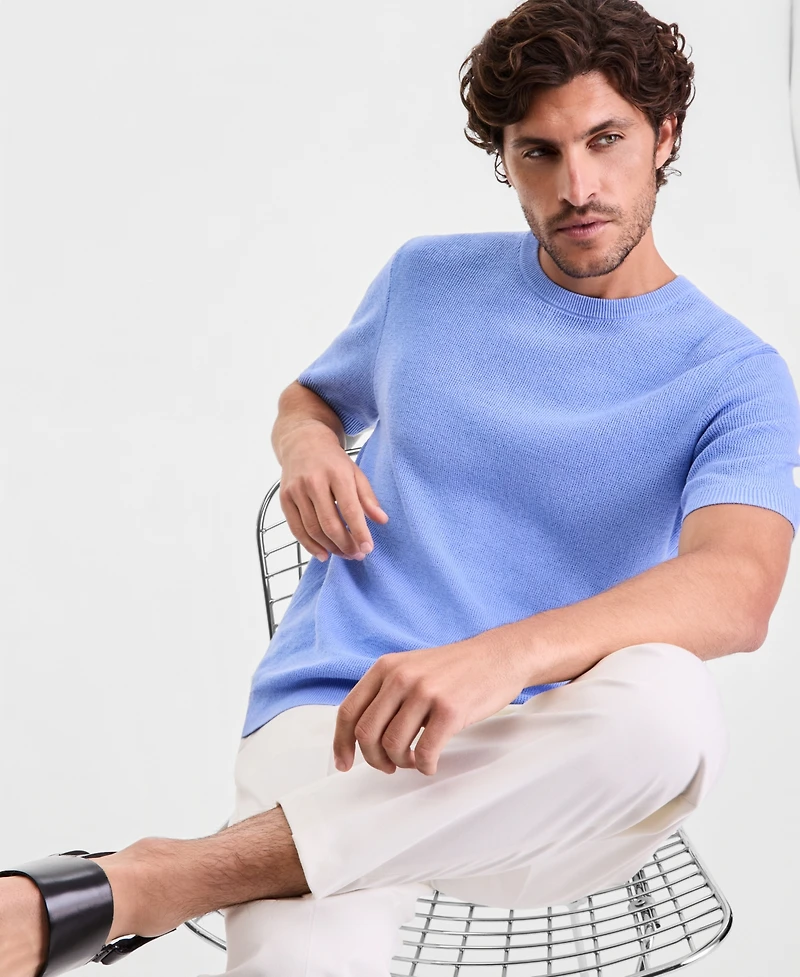 Alfani Men's Short-Sleeve Crewneck Sweater, Macy's Exclusive