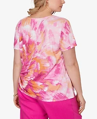 Ruby Rd. Plus Bold Watercolor Floral Knit Top
