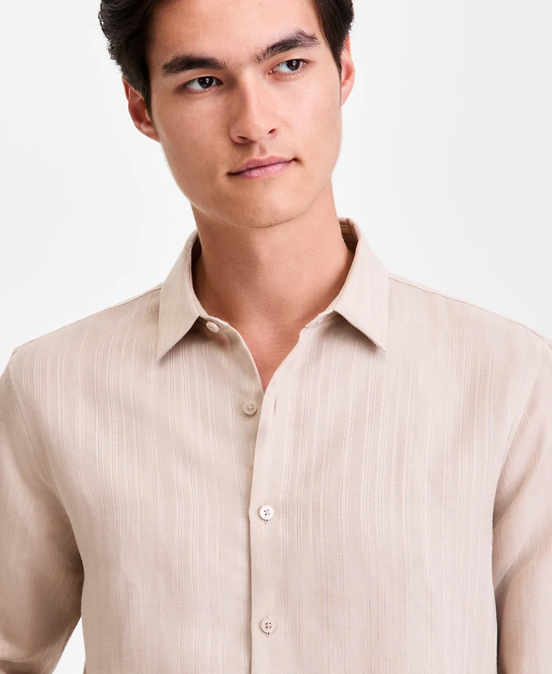 Alfani Men's Long-Sleeve Stripe Dobby Shirt, Macy's Exclusive