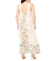 Vince Camuto Plus Thick Strap Square Neck Maxi Dress