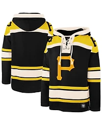 '47 Brand Men's Black Pittsburgh Pirates Superior Lacer Pullover Hoodie