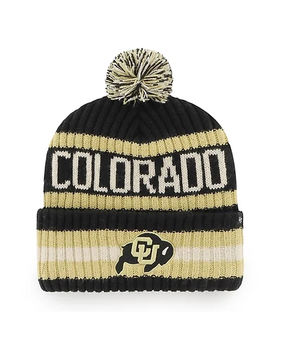 '47 Brand Men's Black Colorado Buffaloes Bering Cuffed with Pom Knit Hat