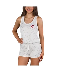 Concepts Sport Women's Cream Cincinnati Reds Gardner Hacci Knit Romper