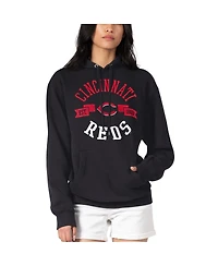 G-iii 4Her by Carl Banks Women's Black Cincinnati Reds City Graphic Pullover Hoodie