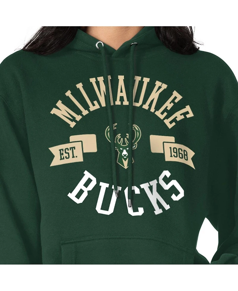 G-iii 4Her by Carl Banks Women's Green Milwaukee Bucks City Pullover Hoodie
