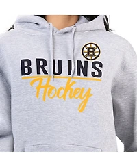 G-iii 4Her by Carl Banks Women's Heather Gray Boston Bruins Team Sport Tri-Blend Fleece Hoodie