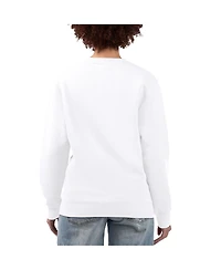 G-iii 4Her by Carl Banks Women's White Chicago Cubs Team Logo Fleece Pullover Sweatshirt