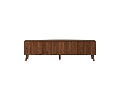 sumyeg 70 inch Modern Cabinet Tv Stand with Solid Wood Legs, Soft Closing Hinges and Cable Management