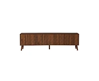 sumyeg 70 inch Modern Cabinet Tv Stand with Solid Wood Legs, Soft Closing Hinges and Cable Management