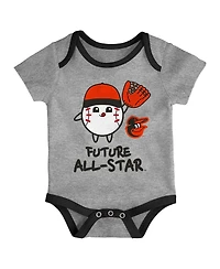 Outerstuff Newborn 2-Pack Baltimore Orioles Triple Hit Bodysuit Set